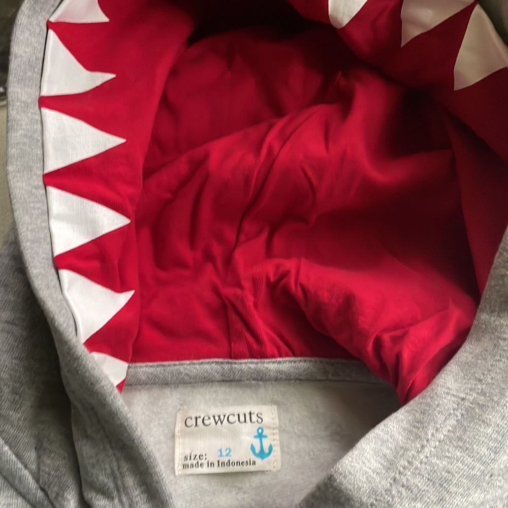 NWOT Biys Crewcuts Shark Hoodie sz 12 - Picture 2 of 5
